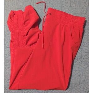 Athleta Prima Capri Ruched Jogger Pant Women's Size 6 Red Drawstring Pockets